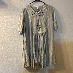 Planetary Native Light Blue Embroidered Dress